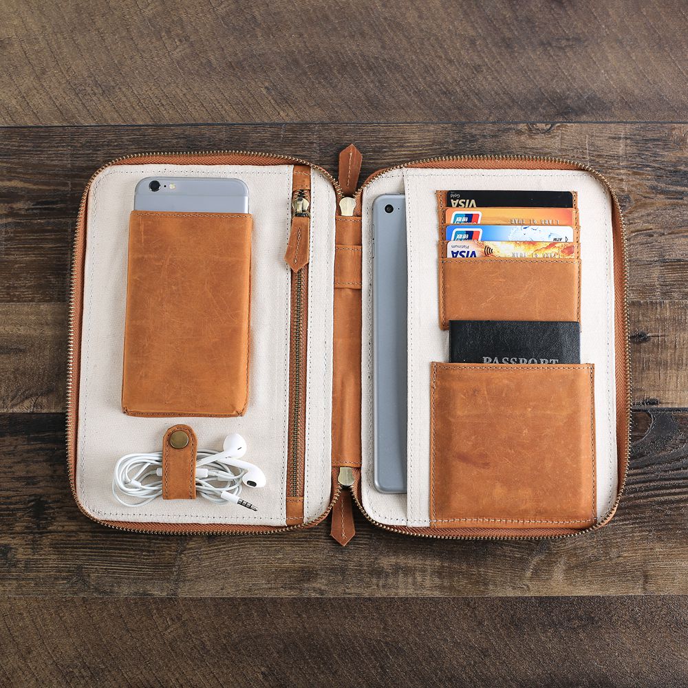 Personalized Leather Travel Wallet, Passport Holder, Groomsmen Gift, Birthday Gift