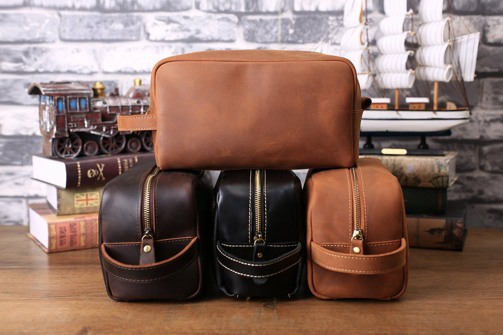 Groomsmen Gifts Personalized Leather Dopp Kit Toiletry Bag Groomsman Gifts Best Man Gifts