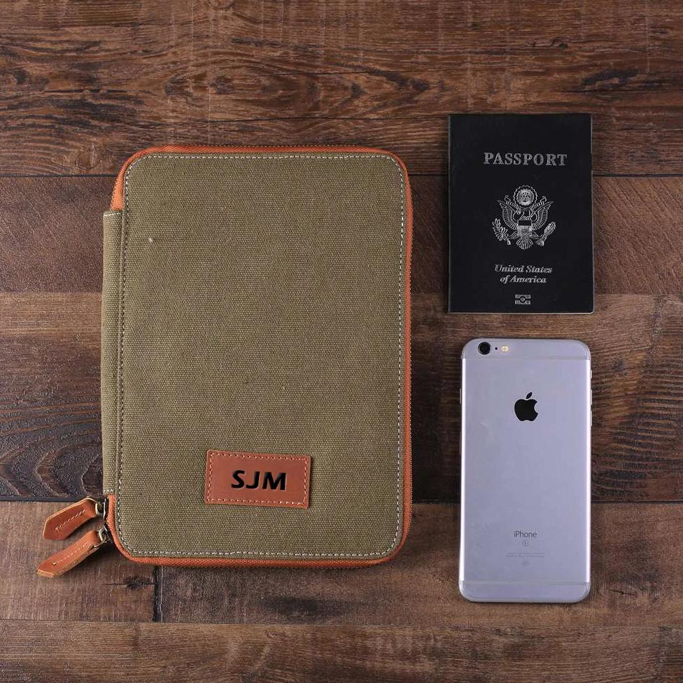 Groomsmen Gifts, Personalized Canvas Travel Wallet, Birthday Gift, Best Gift for Man