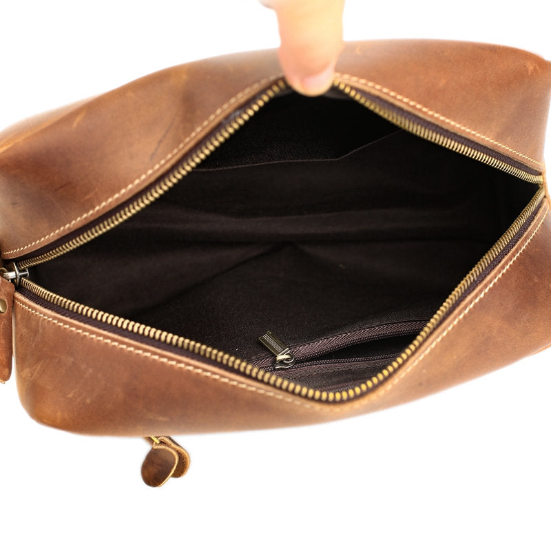 Groomsmen Gift Personalized Leather Toiletry Bag Waterproof Leather Do –  ROCKCOWLEATHERSTUDIO