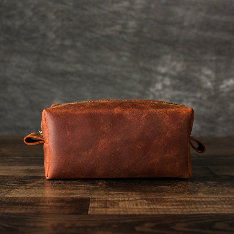 Groomsmen Gifts Personalized Leather Toiletry Bag/Dopp Kit