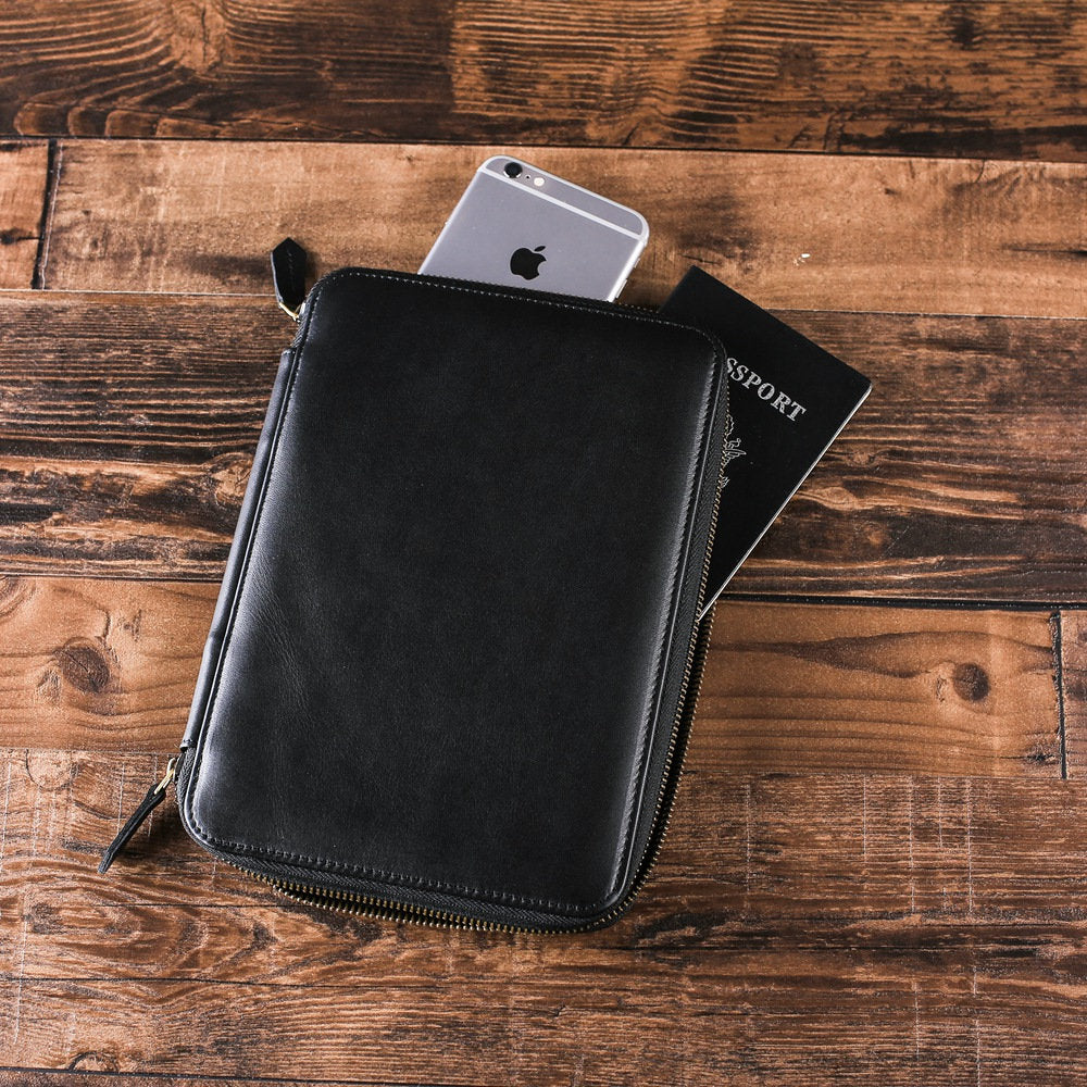 Personalized Leather Travel Wallet, Groomsmen Gift, Best Man Gift