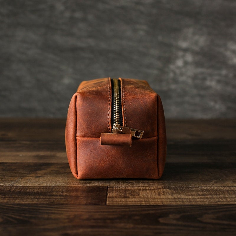 Groomsmen Gifts Personalized Leather Toiletry Bag/Dopp Kit