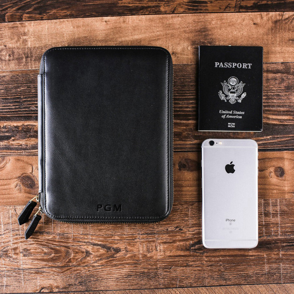 Personalized Leather Travel Wallet, Kindle/iPad Mini Holder, Groomsmen Gift, Wedding Gift