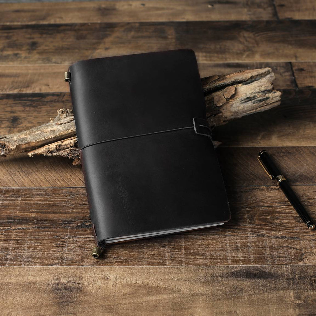 Personalized Refillable Leather Journal Notebook, Rustic Leather Travel Diary