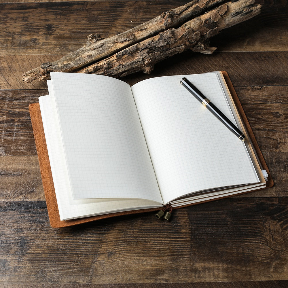 Personalized Refillable Leather Journal Notebook, Rustic Leather Travel Diary