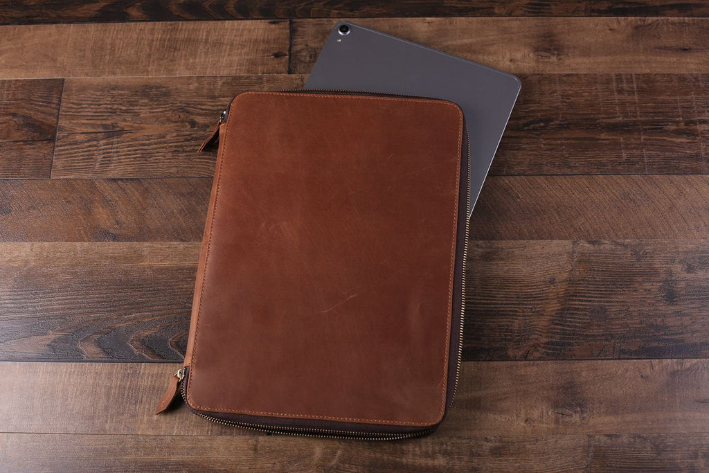Personalized Large Leather Travel Wallet, iPad Pro Holder, Groomsmen Gift, Birthday Gift