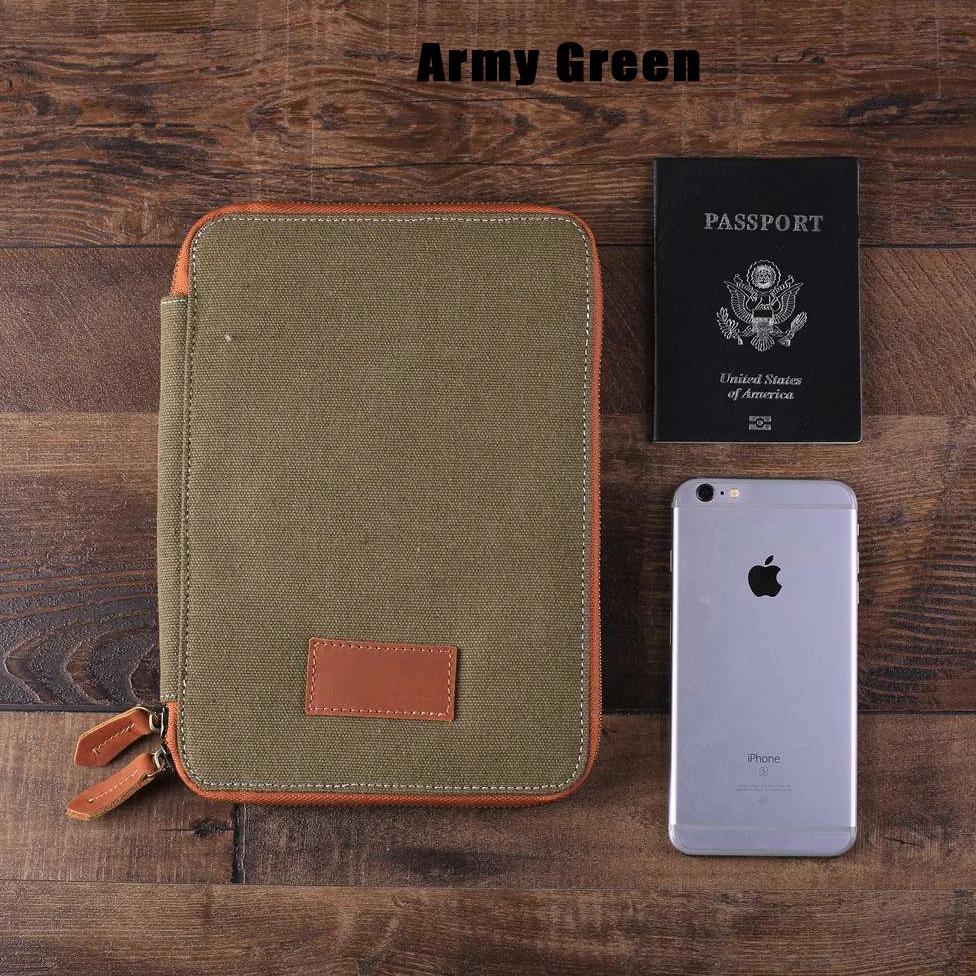 Groomsmen Gifts, Personalized Canvas Travel Wallet with Leather Trim